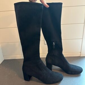 Prada suede knee-high boots